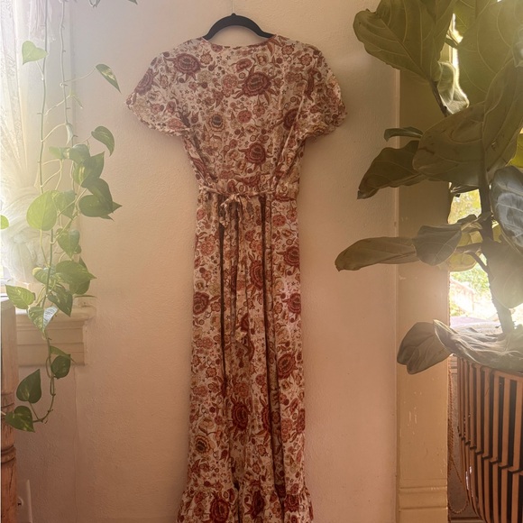 Zesica Women’s Floral V-Neck Maxi Wrap Dress sz. M - Picture 7 of 8